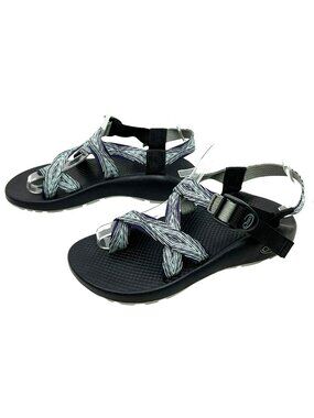 Chaco Z2 Classic Sports Toe Loop Hiking  Sandals Womens 8 Black Aqua